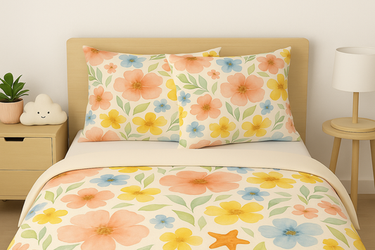 Coastal Wildflower Bloom Breeze Pillow Shams