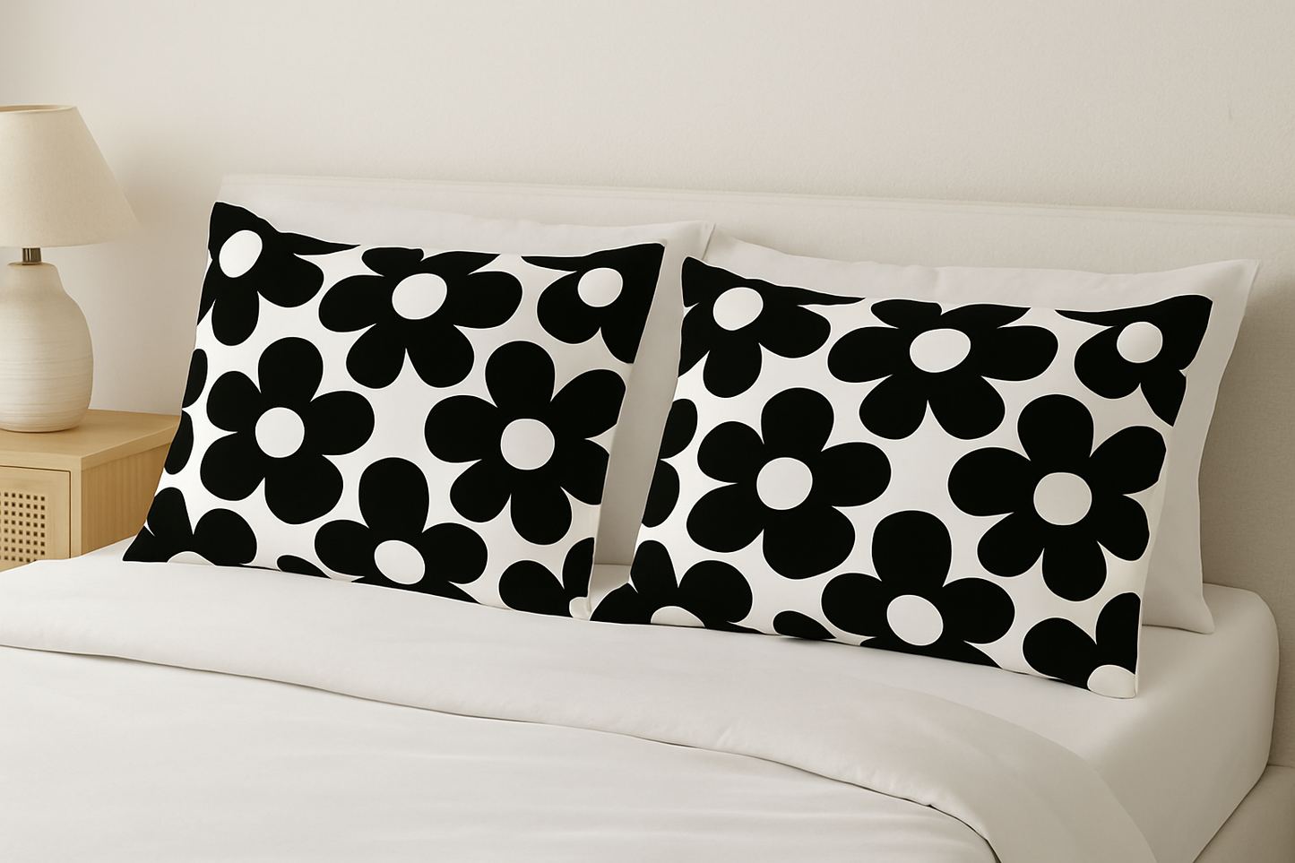 Midnight Petals Pillow Shams